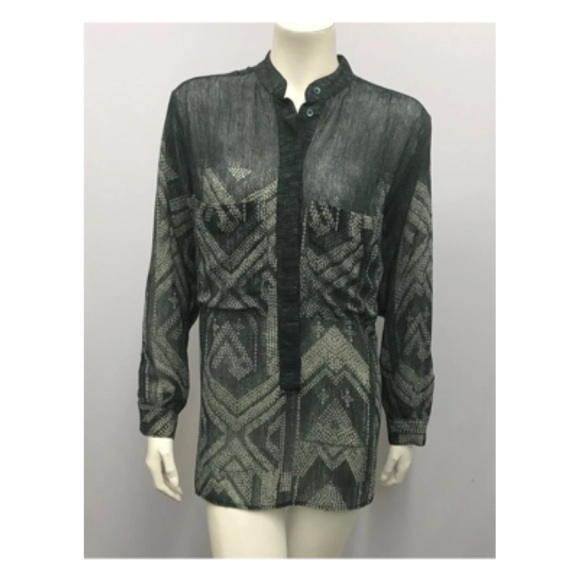 See By Chloe Top Blouse Full Cut Abstract Print I 40 F‎ 36 USA 4 - Picture 1 of 3